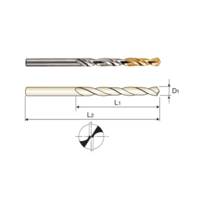Broca para Metais Din 338 TIN 9.60mm Afiação em Cruz D1GP165096 YG-1-198c5503-ab79-4ddd-a215-4f8d9144ddb9
