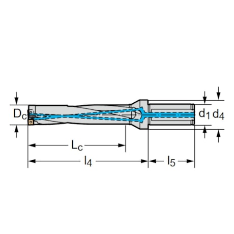 Broca Pastilhada intercambiável 30.00mm 5XD D4120-05-30.00F32-P45 WALTER