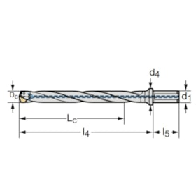 Broca Pastilhada Intercanbiável 19.00mm 10XD D4140-10-19.00F20-D WALTER