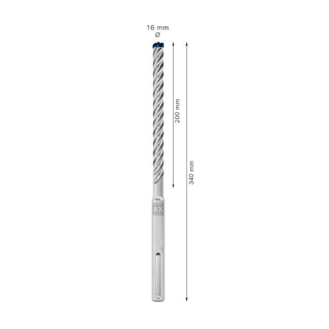 Broca SDS Max 16 x 340 x 200mm com Ponta Maciça MAX-8X CARBIDE 2608900214  EXPERT BOSCH-8257e83b-1c5c-4be9-8afd-3f6fdd5839f1