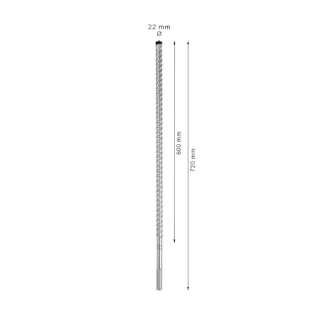 Broca SDS Max 22 x 720 x 600mm com Ponta Maciça MAX-8X CARBIDE 2608900235 EXPERT BOSCH-9a139bd2-5144-4b5b-9d19-96a73b44213c