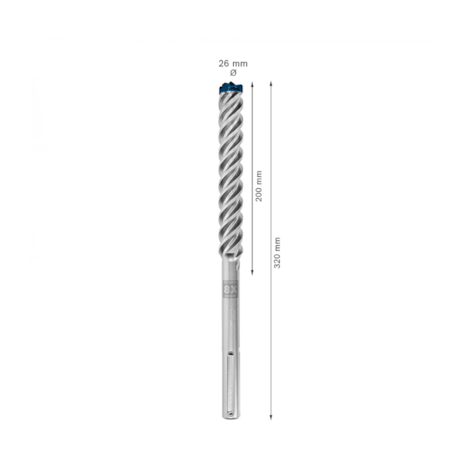 Broca SDS Max 26 x 320 x 200mm com Ponta Maciça MAX-8X CARBIDE 2608900245 EXPERT BOSCH-4b10cc6b-e184-40f6-babe-88532816ebd3