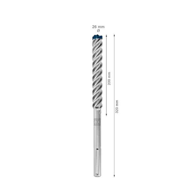 Broca SDS Max 26 x 320 x 200mm com Ponta Maciça MAX-8X CARBIDE 2608900245 EXPERT BOSCH-350190f7-400a-4549-a1ed-62999da652d9