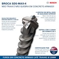 Broca SDS MAX-4 para Concreto 22,00mm X 200mm X 320mm 2608685866 BOSCH