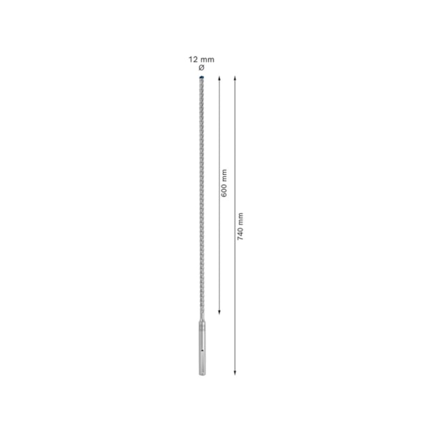 Broca SDS Max-8X para Concreto 12,00mm X 600mm X 740mm 2608900203 BOSCH-9017ea76-eb82-4bff-850f-287953f4f5f6