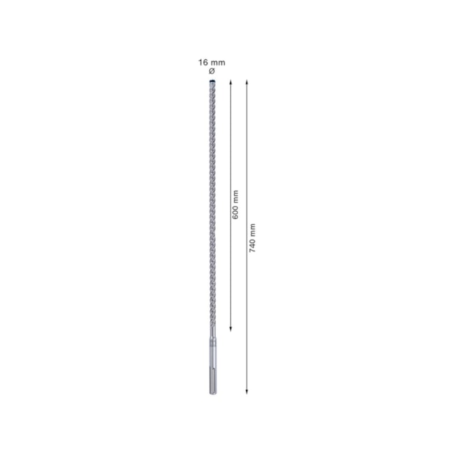 Broca SDS Max-8X para Concreto 16,00mm X 600mm X 740mm 2608900216 BOSCH-408ad252-e10e-47da-bac3-11e38bf91fd0
