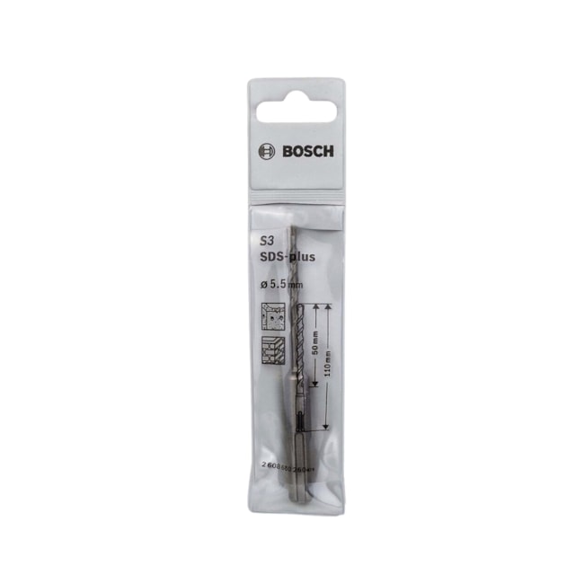 Broca SDS PLUS-1 para Concreto 5,50mm X 110mm X 50 mm 2608680260 BOSCH-46155272-7d29-43d0-958c-f69cb9c55334