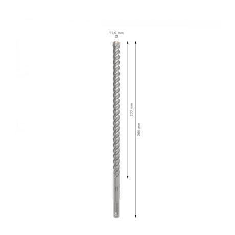 Broca SDS Plus 11 x 260 x 200mm PLUS-5X 2608833806 BOSCH-bae355ec-cc92-4c9e-8a7b-b8633bbe0f38