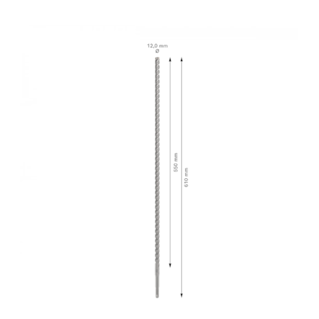 Broca SDS Plus 12 x 610 x 550mm PLUS-5X 2608836620 BOSCH-32119c0c-0c8a-4b4b-bcb7-6b53f936cb84