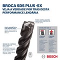 Broca SDS PLUS-5X para Concreto 10,00mm X 200mm X 260mm 2608833800 BOSCH