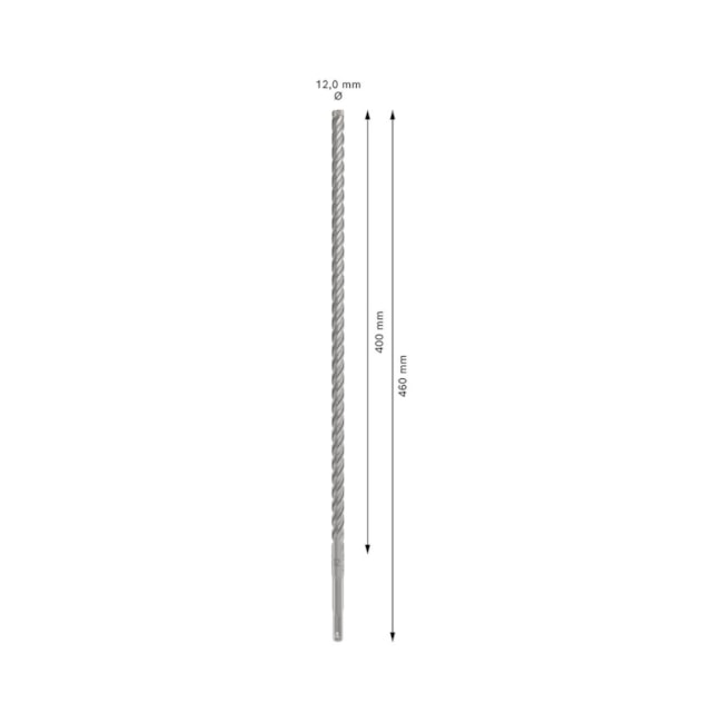Broca SDS PLUS-5X para Concreto 12,00mm X 400mm X 460mm 2608833812 BOSCH-71a1dee8-98e9-4939-866c-70bee63b6441