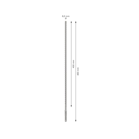 Broca SDS PLUS-5X para Concreto 8,00mm X 460mm X 400mm 2608833794 BOSCH