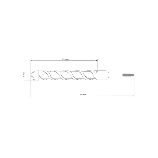 Broca SDS Plus para Concreto 10mm X 100mm X 160mm Metal Duro 43148118 TRAMONTINA MASTER-8cd34358-15ff-42c4-bbf7-f621a9c1038f