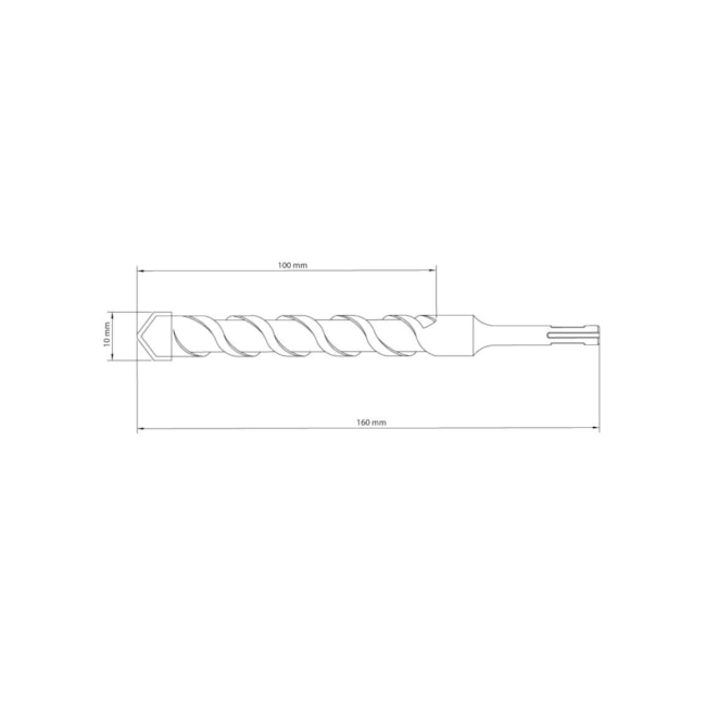 Broca SDS Plus para Concreto 10mm X 100mm X 160mm Metal Duro 43148118 TRAMONTINA MASTER-b70a375c-7dea-401e-9649-1ca51222f524