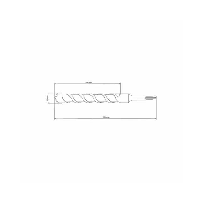 Broca SDS Plus para Concreto 22 x 250mm 43148147 TRAMONTINA MASTER-cee06040-c16b-4608-98c1-8e6fbc5e6f21