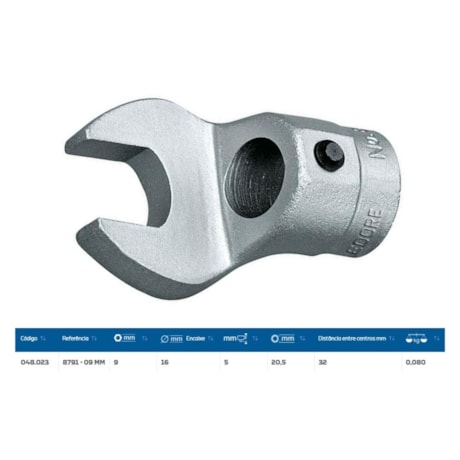 Cabeça Intercambiável 16mm Chave Fixa 9mm para Torquímetro de Estalo 8791-9 GEDORE-fcec33ca-7781-4db7-a52c-114b14cfd78c