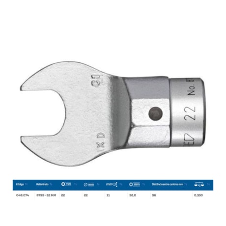 Cabeça Intercambiável 22mm Chave Fixa 22mm para Torquímetro de Estalo 8795-22 GEDORE-587077aa-c830-4f57-83c6-7dace323505e