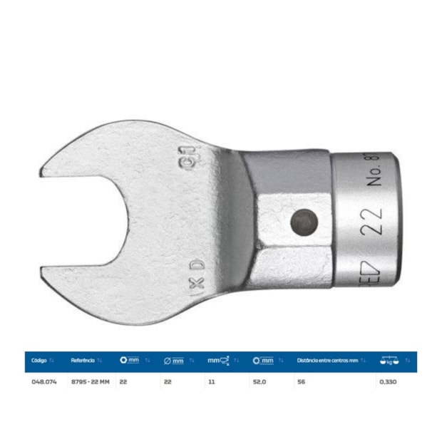 Cabeça Intercambiável 22mm Chave Fixa 22mm para Torquímetro de Estalo 8795-22 GEDORE-8827f90c-3d18-45c8-882a-b9f417576c0d