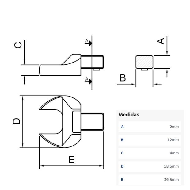 Cabeça Intercambiável Chave Fixa 7mm Encaixe 9x12mm 44511007 TRAMONTINA PRO-9e2b7270-3d6c-4f1c-ab5b-d587de79b663