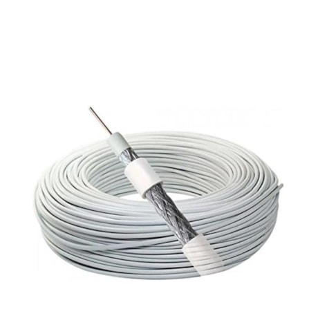 Cabo Coaxial RG59 47% Antena TV Branco 1402 MEGATRON - VENDIDO POR METRO