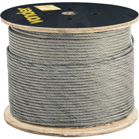 Cabo de Aço Galvanizado Alma de Fibra 3/8" 6X25F por Metro 3522095625 VONDER