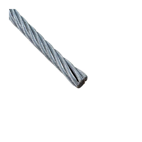 Cabo de Aço Galvanizado Alma de Fibra 9.53 mm - 3/8