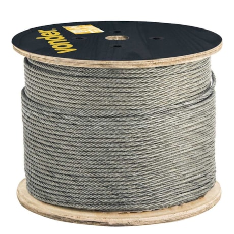 Cabo de Aço Galvanizado Alma de Fibra 9,53mm - 3/8" 6 x 25F por Metro 3522095625 VONDER