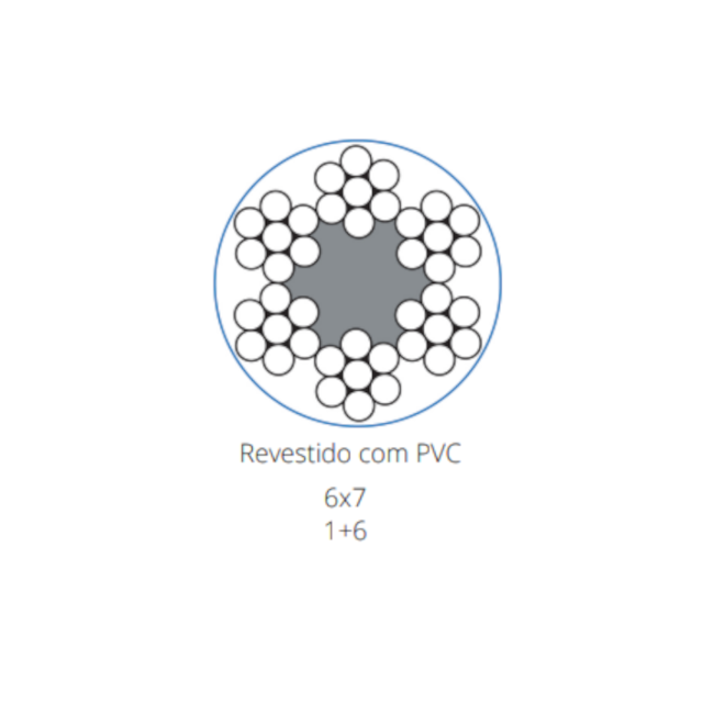 Cabo de Aço Plastificado 1/8