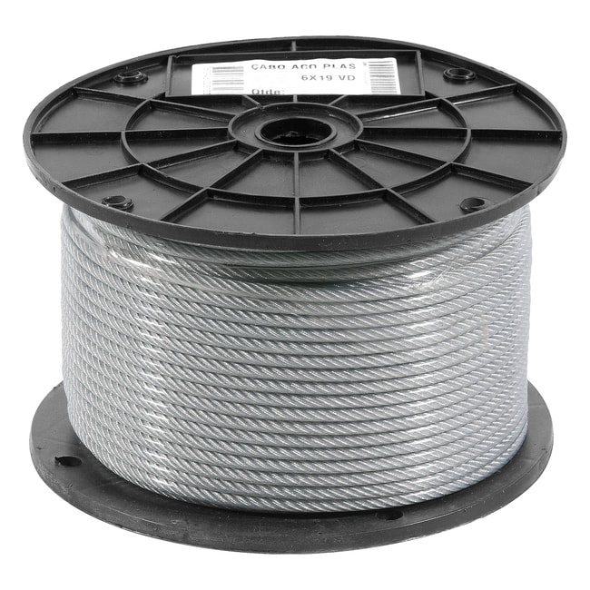 Cabo de Aço Plastificado Alma de Fibra 3/16