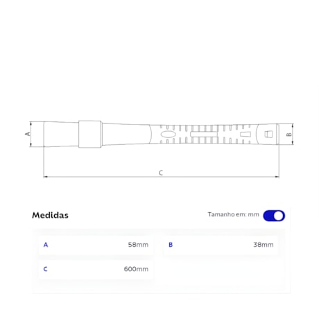 Cabo de Fibra de Vidro para Marreta 600mm 40721060 TRAMONTINA PRO