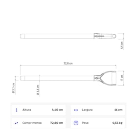 Cabo de Madeira Reto para Pá 71cm 78753017 TRAMONTINA