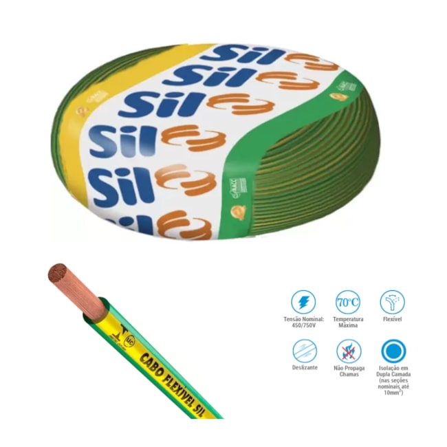 Cabo Flex 1.0mm 750V FLEXSIL SIL-c20a8380-fe09-4919-8e30-1f95d9cb5b8b