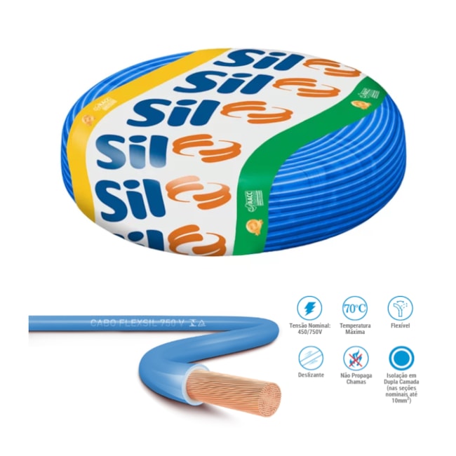 Cabo Flex 1.0mm 750V Rolo 100 metros FLEXSIL SIL com Isolação PVC-79d36af6-8237-4e0a-a4e8-3760c018298e