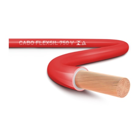 Cabo Flex 10.0mm 750V Vermelho por Metro FLEXSIL SIL-f5634154-cd23-47d1-852c-b802b98112cf