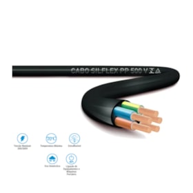 Cabo Flexível PP 5x2.5mm 500V Preto por Metro SILFLEX SIL