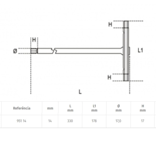 Cabo T Deslizante Chave Hexagonal 14mm 951 BETA-73f825e0-7a6d-4b65-a437-ce283a36fd62