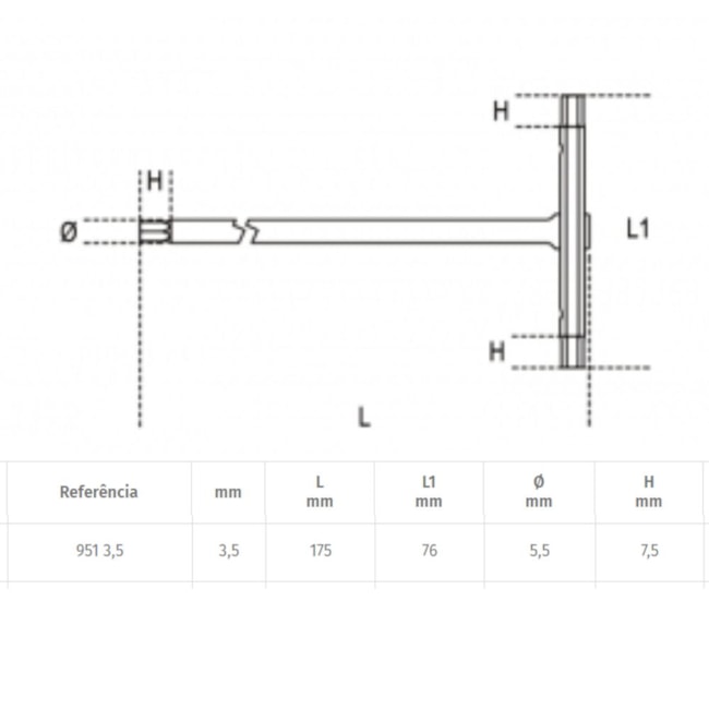 Cabo T Deslizante Chave Hexagonal 3.5mm 951 BETA-3b26708f-4730-4f2c-8f31-afa95ce8b904