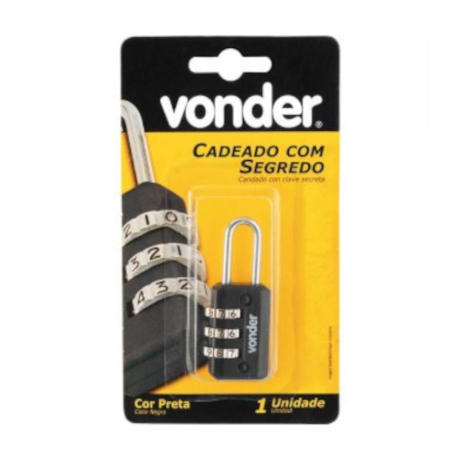 Cadeado com Segredo Zamac Preto 20mm 3252220000 VONDER-9089cf49-e8dd-4ea8-b75f-e956598b322e