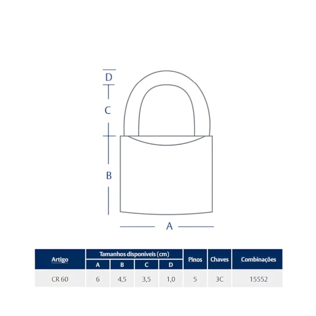 Cadeado em Latão 60mm CR60 PAPAIZ-6b6fd1ad-b63f-416e-9e21-a02a4757551c