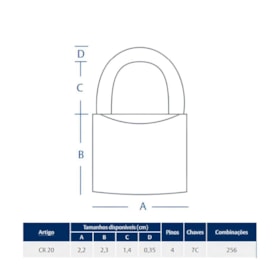 Cadeado Latão 20mm CR20 PAPAIZ