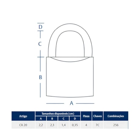 Cadeado Latão 20mm CR20 PAPAIZ-9483204c-4af9-4506-b035-ad131d302f04