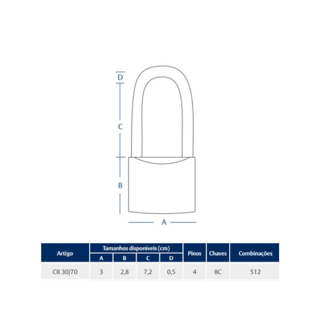 Cadeado Latão 30/70mm Haste Longa CR30/70 PAPAIZ-c8b62560-0713-41cc-aa00-b8347b083d42