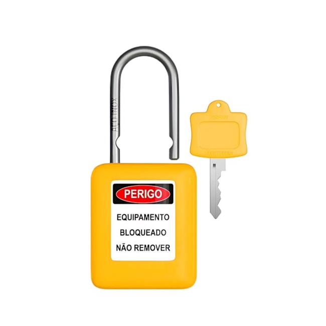 Cadeado Plástico Amarelo 25,4mm Haste Aço Inox com 1 Chave CAA125CD TAGOUT-a567896b-ee75-4d61-9abd-1ef51c09df46