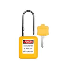 Cadeado Plástico Amarelo 38,0mm Haste Aço Inox com 1 Chave CAAM14004CD TAGOUT