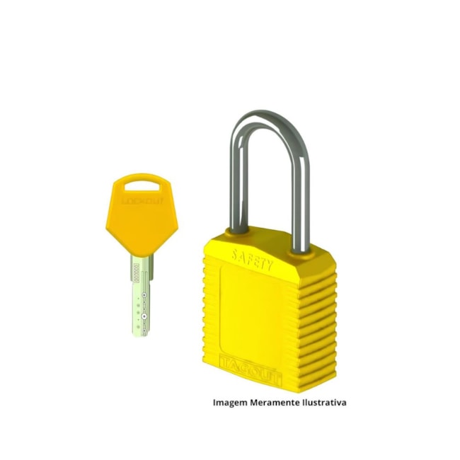 Cadeado Plástico Amarelo 38,0mm Haste Alumínio Unique com 1 Chave CALUAM140CD TAGOUT-65be7352-96d9-4d8e-b450-1587d4656d33