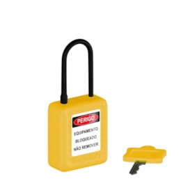 Cadeado Plástico Amarelo 38,0mm Haste Plástica com 1 Chave CPAM14004CD TAGOUT