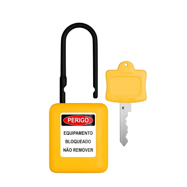 Cadeado Plástico Amarelo 38,0mm Haste Plástica com 1 Chave CPAM14004CD TAGOUT-601c9de5-bf4b-4808-baa2-27a6cc2db4a2