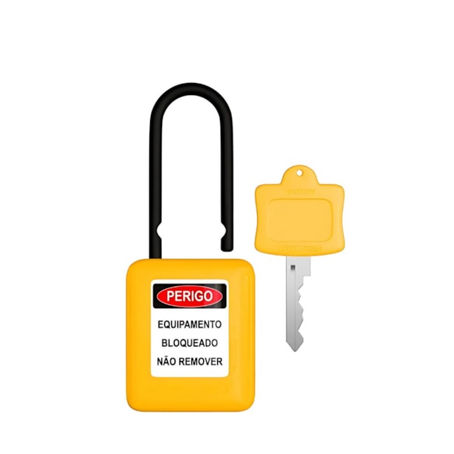Cadeado Plástico Amarelo 38,0mm Haste Plástica com 1 Chave CPAM140CD TAGOUT-79c585f5-8b7f-4b16-8006-e0eaf245b413