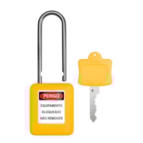 Cadeado Plástico Amarelo Haste Aço Inox 50mm com 1 Chave CAAM150CD TAGOUT