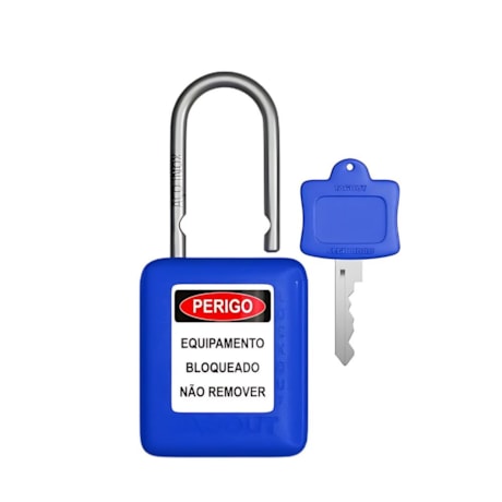 Cadeado Plástico Azul 25,4mm Haste Aço Inox com 1 Chave CAAZ125CD TAGOUT-3624d9a3-aead-40b5-862e-c8ee8239b9ad